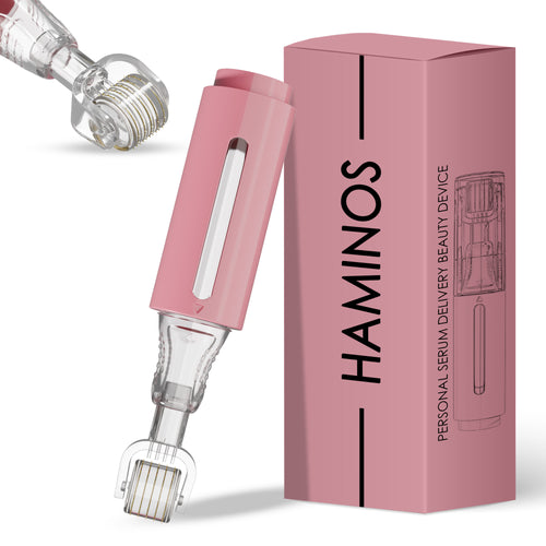 Derma roller with serum tank, pink 0,50 mm